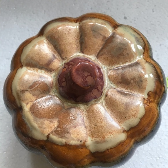 Pumpkin Pottery Drip Glaze Glossy 8” Medium Fall Art Decor Excellent Condition - Picture 7 of 8